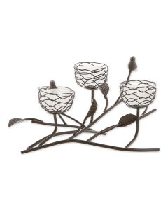 TRIPLE TEALIGHT BIRDIES CANDLEHOLDER